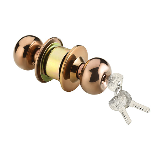 IPSA High Security SS202 Cylindrical Lock Tubular Door Knob with Ultra Computer Key Backset 60MM Finish - RG