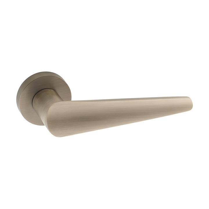 IPSA Bone Moderna Series On Rose Door Handle without Lock Body & Cylinder Only Pair Finish: MAB