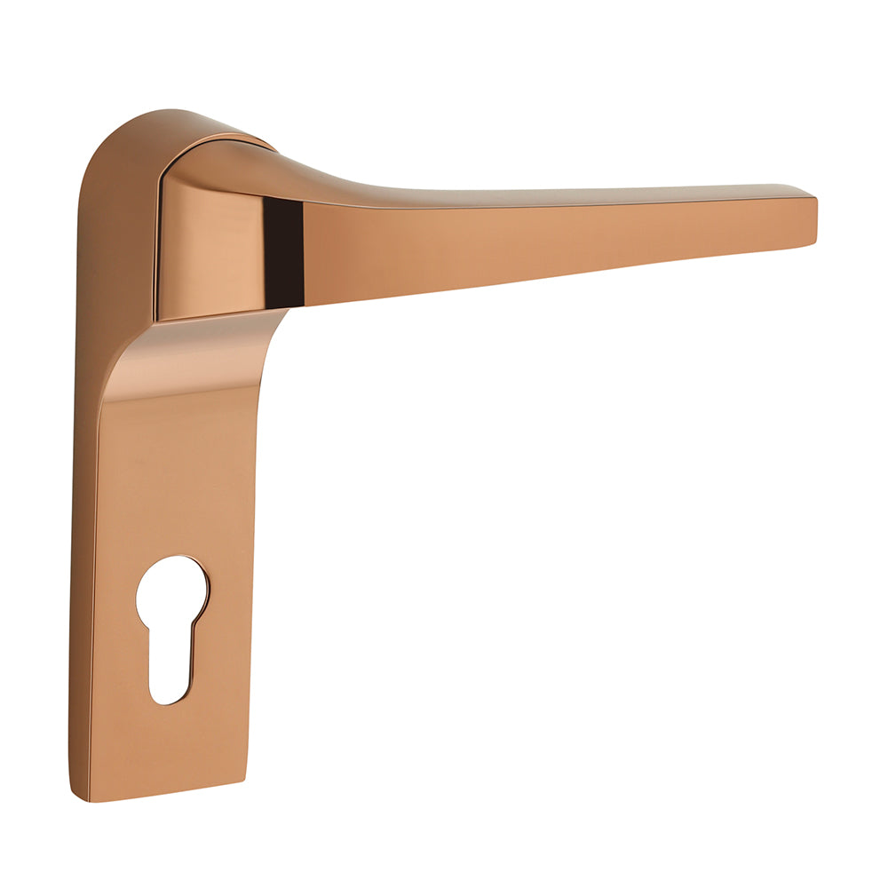 IPSA Edo Moderna Handle Series On Plate CY One Pair without Lock Body and Cylinder Finish - Rose Gold