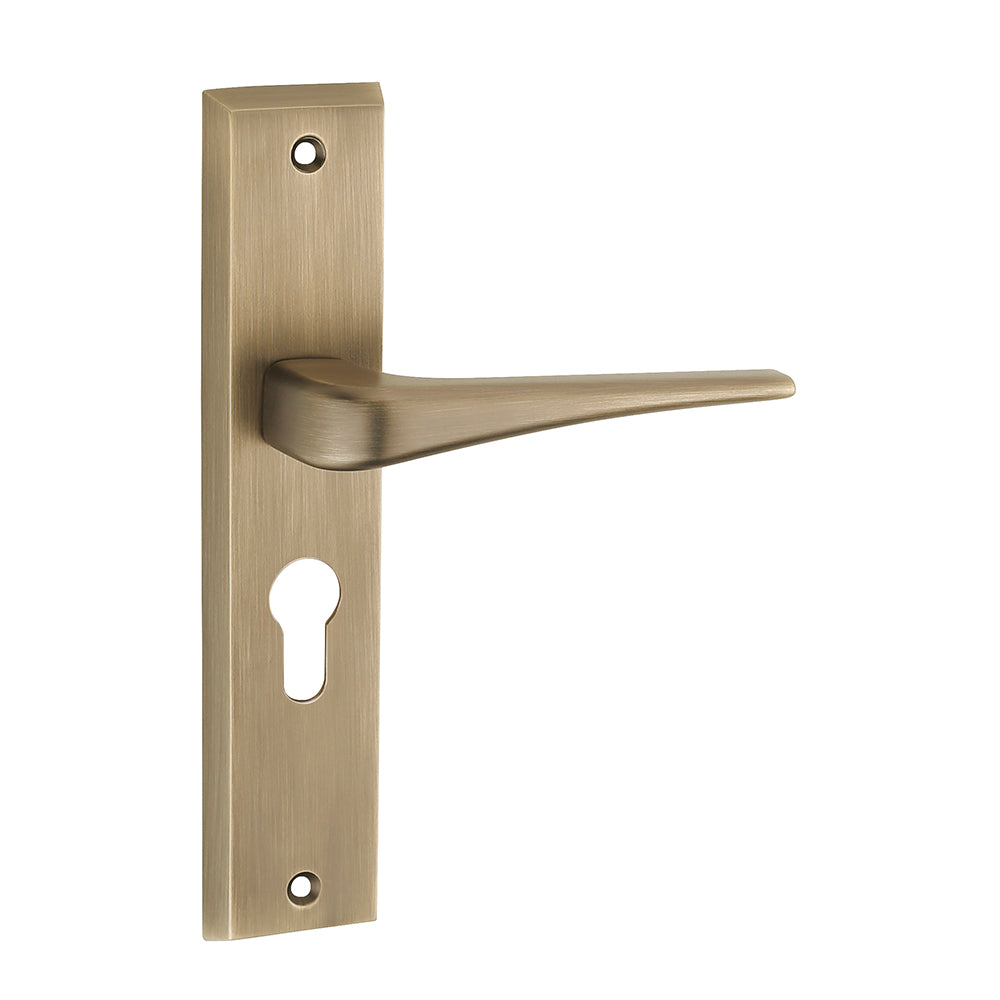 IPSA Navy Iris Handle Series on 8" Plate CYS Lockset with 60mm Both Side Key - Matte Antique Finish MAB