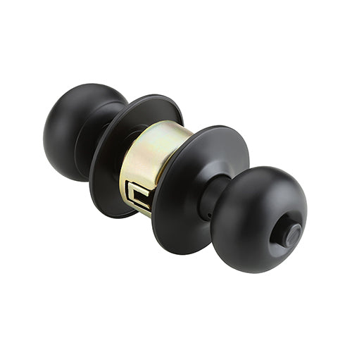 IPSA High Security SS202 Cylindrical Lock Tubular Door Knob with Ultra Computer Key Backset 60MM Finish - Black