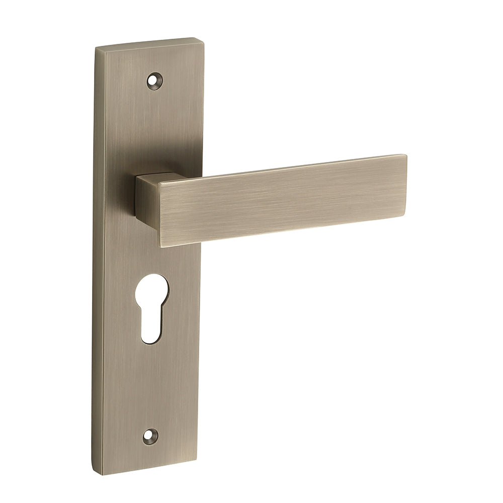 IPSA Sage Moderna Handle Series on 8" Plate CYS Lockset with 60mm One Side Key and Knob - Matte Finish MAB