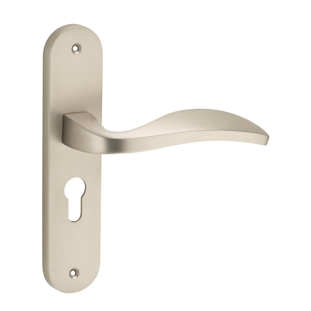 IPSA Scarlet Moderna Handle Series on 10" Plate CY Lockset with 60mm One Side Key and Knob Finish - MSS