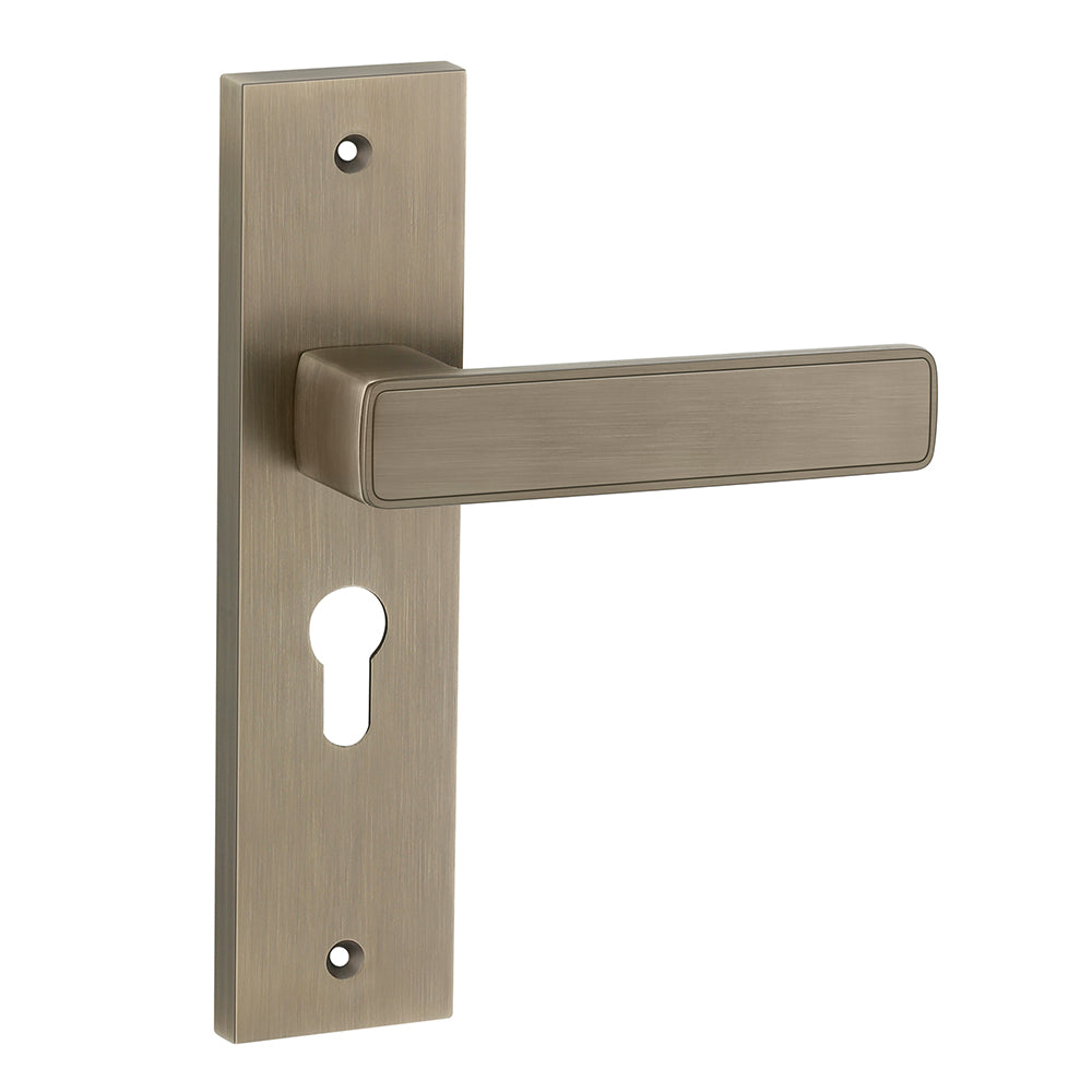 IPSA Clay Iris Handle Series on 10" CY Lockset with 60mm One Side Key and Knob - Finish MAB