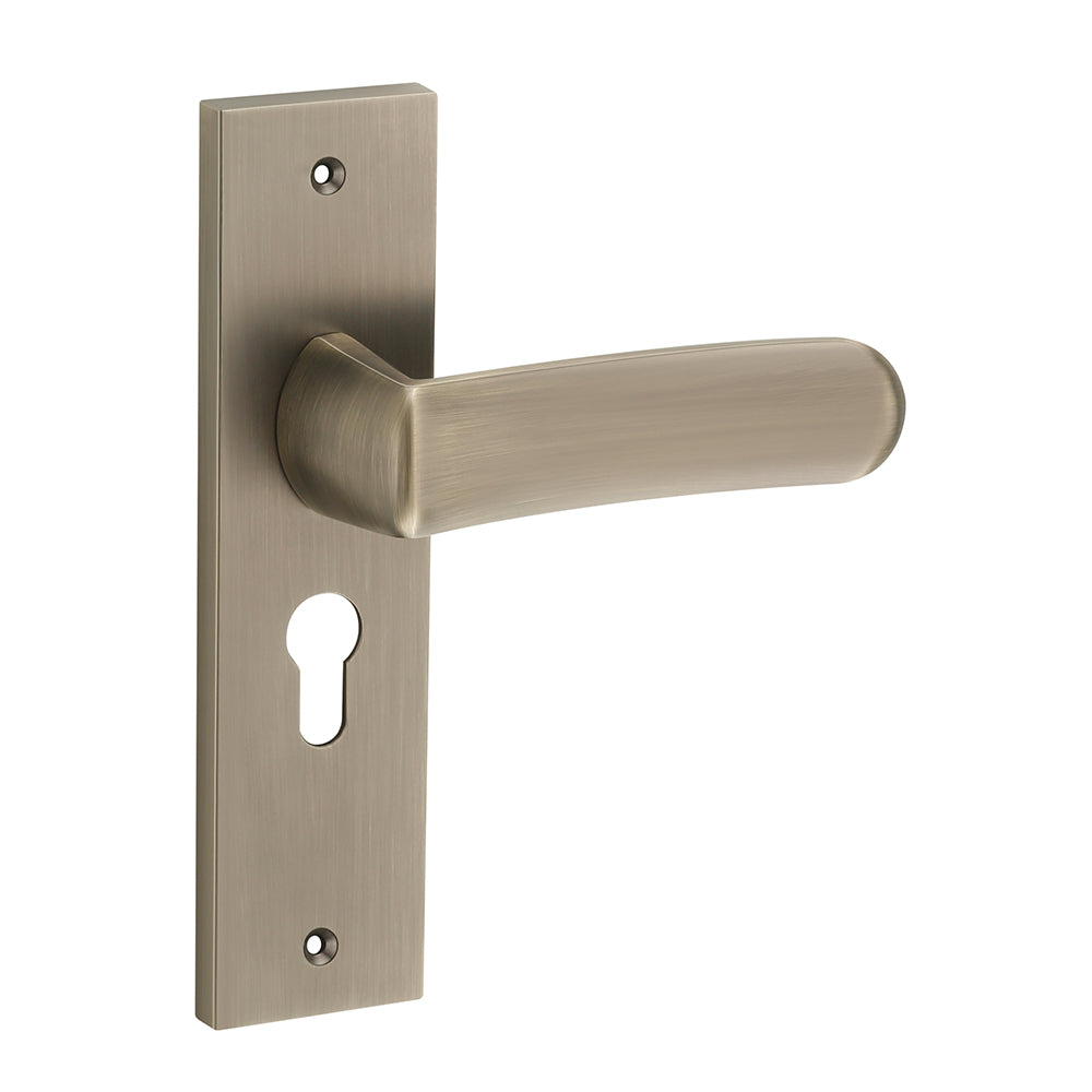 IPSA Tomato Moderna Handle Series on 8" Plate CYS Lockset with 60mm Both Side Key - Matte Antique Finish MAB