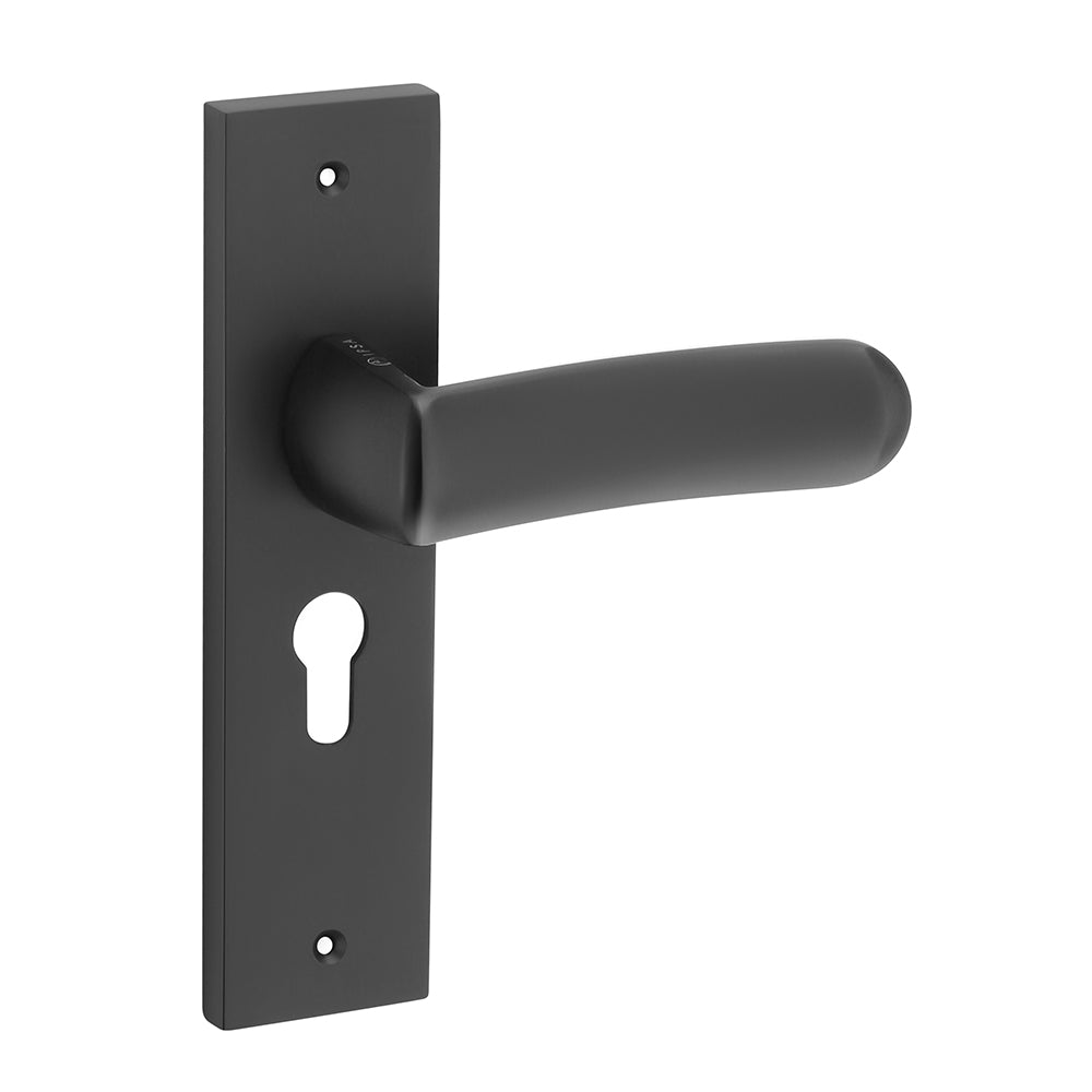 IPSA Tomato Moderna Handle Series on 8" Plate CYS Lockset with 60mm Both Side Key - Matte Finish BLACK