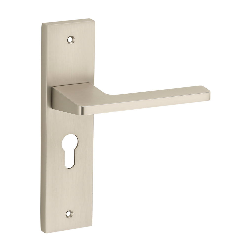 IPSA Cyan Moderna Handle Series on 8" Plate CYS Lockset with 60mm One Side Key and Knob - Matte Finish MSS