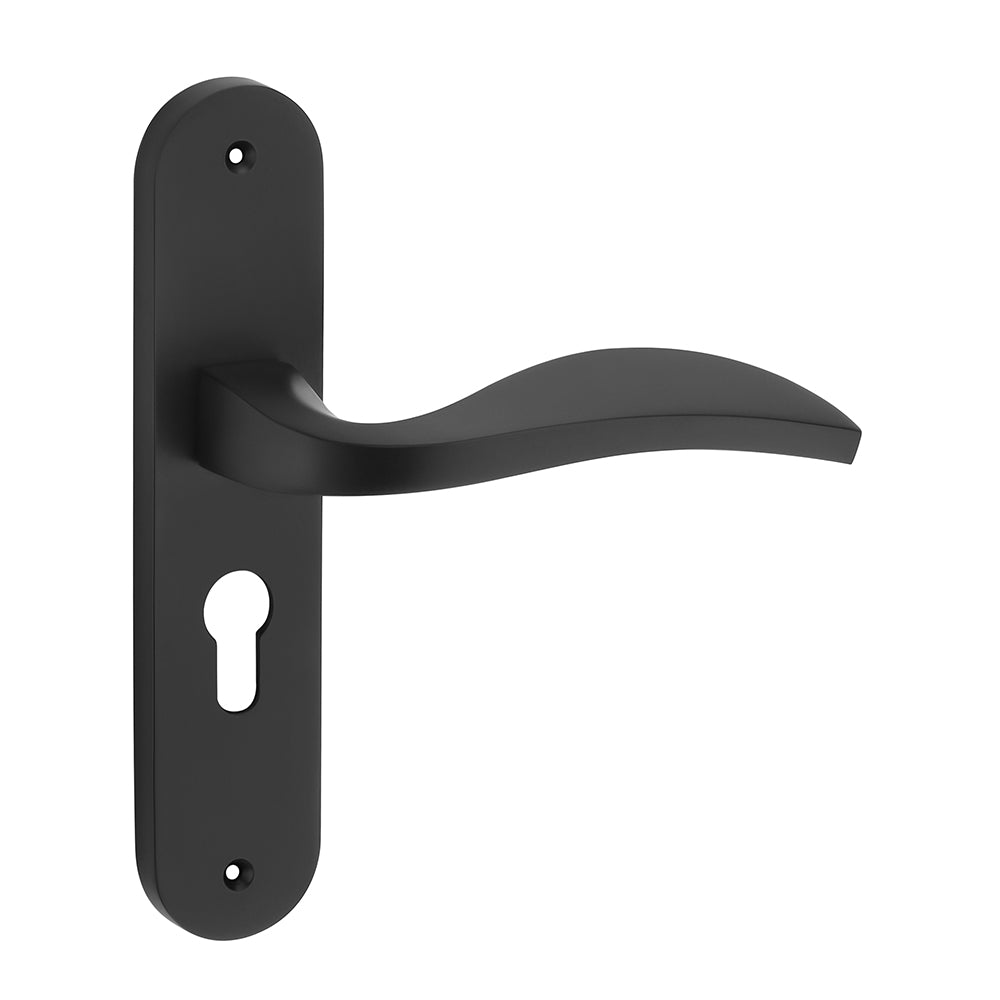 IPSA Scarlet Moderna Handle Series on 8" Plate CYS Lockset with 60mm Both Side Key - Matte Finish BLACK
