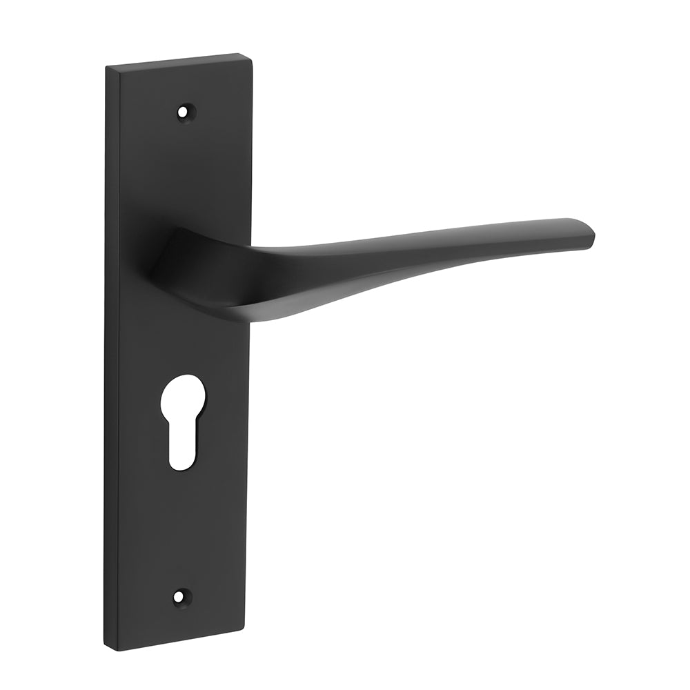 IPSA Sangria Moderna Handle Series on 8" Plate CYS Lockset with 60mm Coin and Knob - Matte Finish BLACK