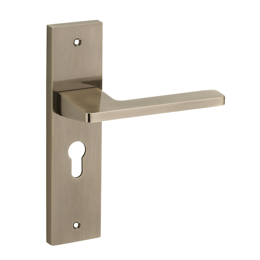 IPSA Cyan Moderna Handle Series on 8" Plate CYS Lockset with 60mm Both Side Key - Matte Finish MAB