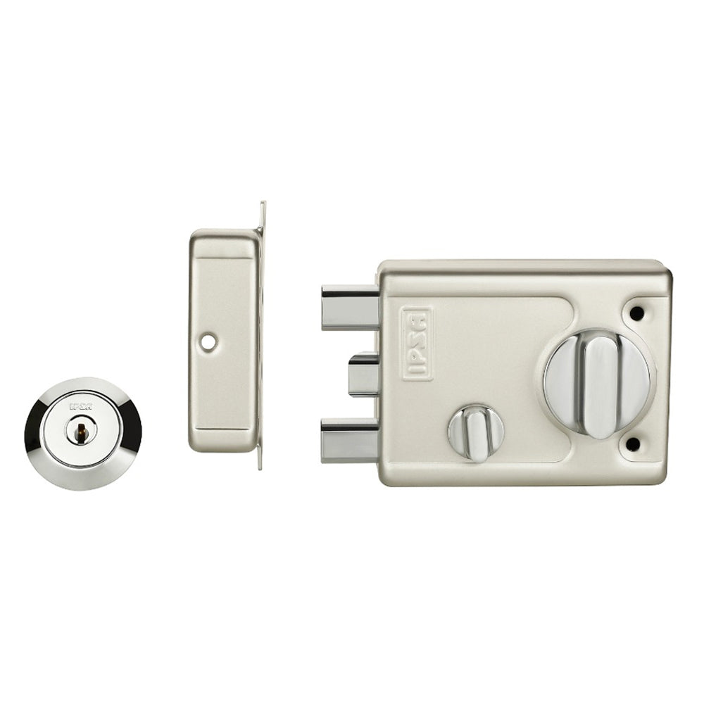 IPSA NL07 High Security Main Door Lock With 3 Bolt (Tribolt Lock with Reversible Latch) Lockable Knob Inside Finish - SS