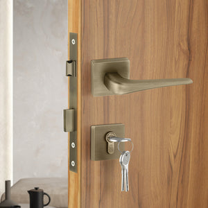 IPSA IRIS Series NAVY Door Handle Enhance Your Space with the Distinctive Appeal with Escutcheons, Key & Knob, MAB Finish Per Pair