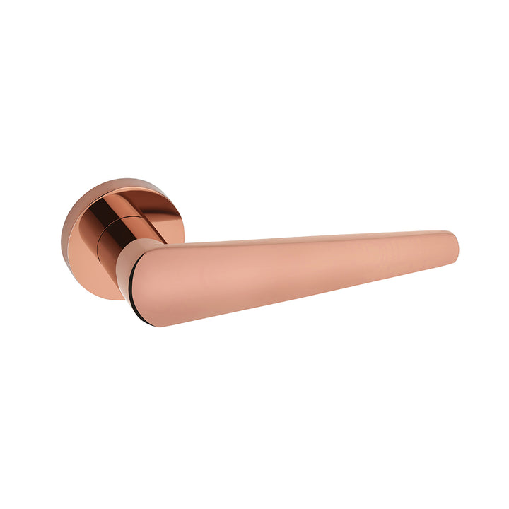 IPSA Bone Moderna Series On Rose Door Handle without Lock Body & Cylinder Only Pair Finish: RG