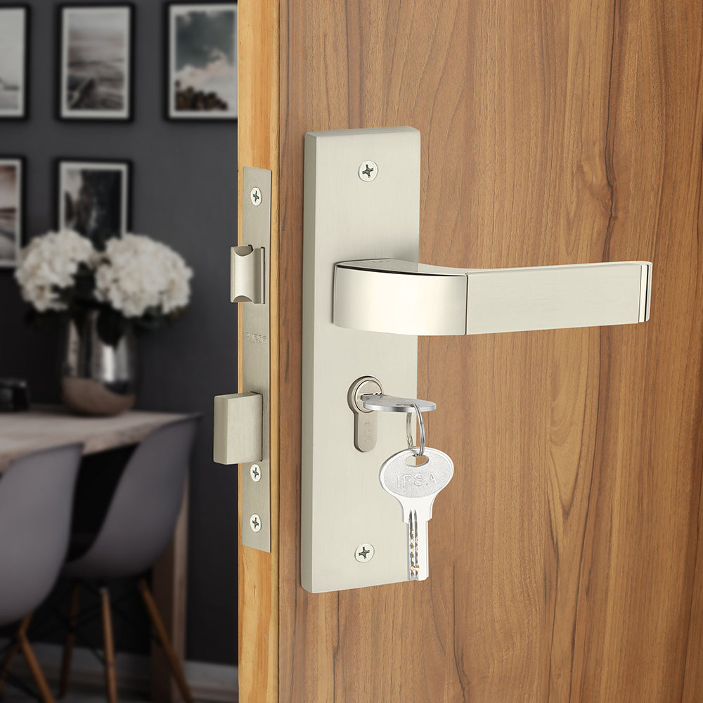 IPSA Jade Iris Handle Series on 8" Plate CYS with 60mm One Side Key and Knob Cylinder Finish - CPS