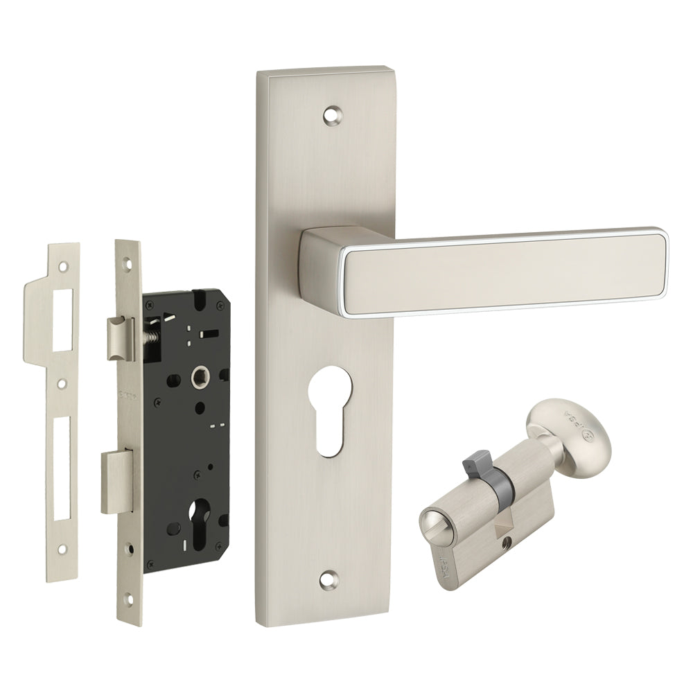 IPSA Clay Iris Handle Series on 10" CY Lockset with 60mm Coin and Knob - Finish CPS