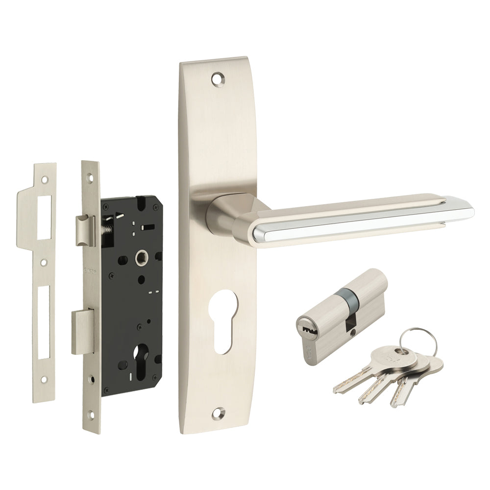 IPSA Lead Iris Handle Series On 10 Inch CY Lockset with 60mm Both Side Key Cylinder- CPS