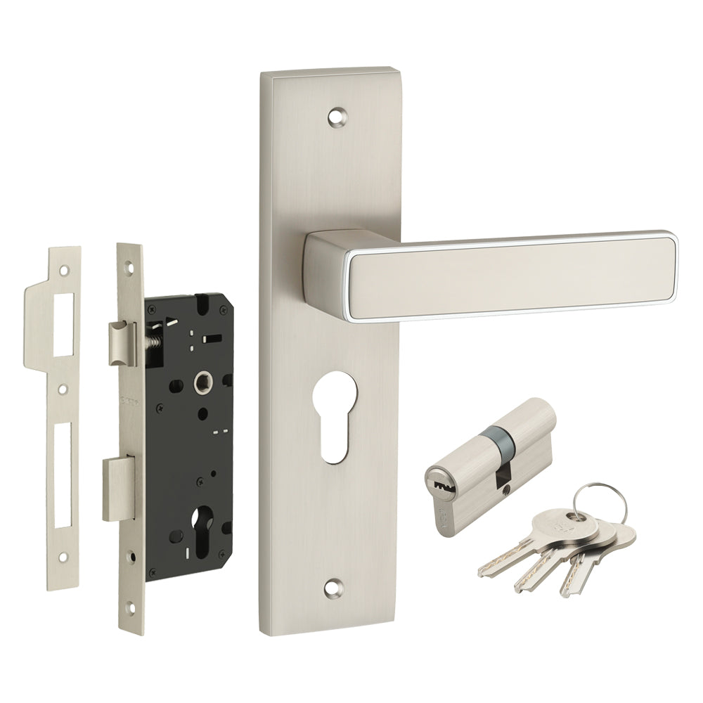 IPSA Clay Iris Handle Series on 10" CY Lockset with 60mm Both Side Key and Knob - Finish CPS