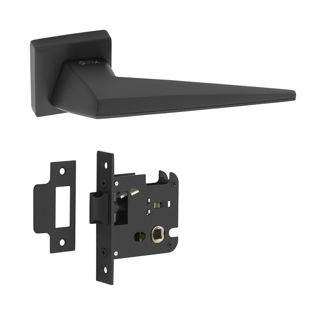 IPSA Carrot Iris Handle Series Without Escutcheons With Baby Latch Finish - Black