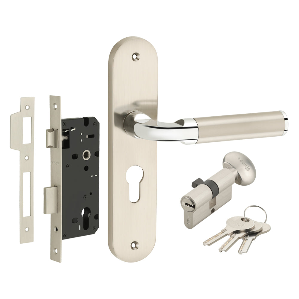 IPSA Cherry Iris Handle Series On 10 Inch CY Lockset with 60mm One Side Key & Knob Cylinder- CPS