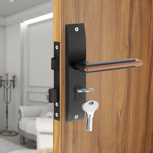 IPSA IRIS Series LEAD Premium Door Handle On Rose - Enhance Your Home with Elegance and Functionality Escutcheons, Key & Knob, BRG Finish Per Pair