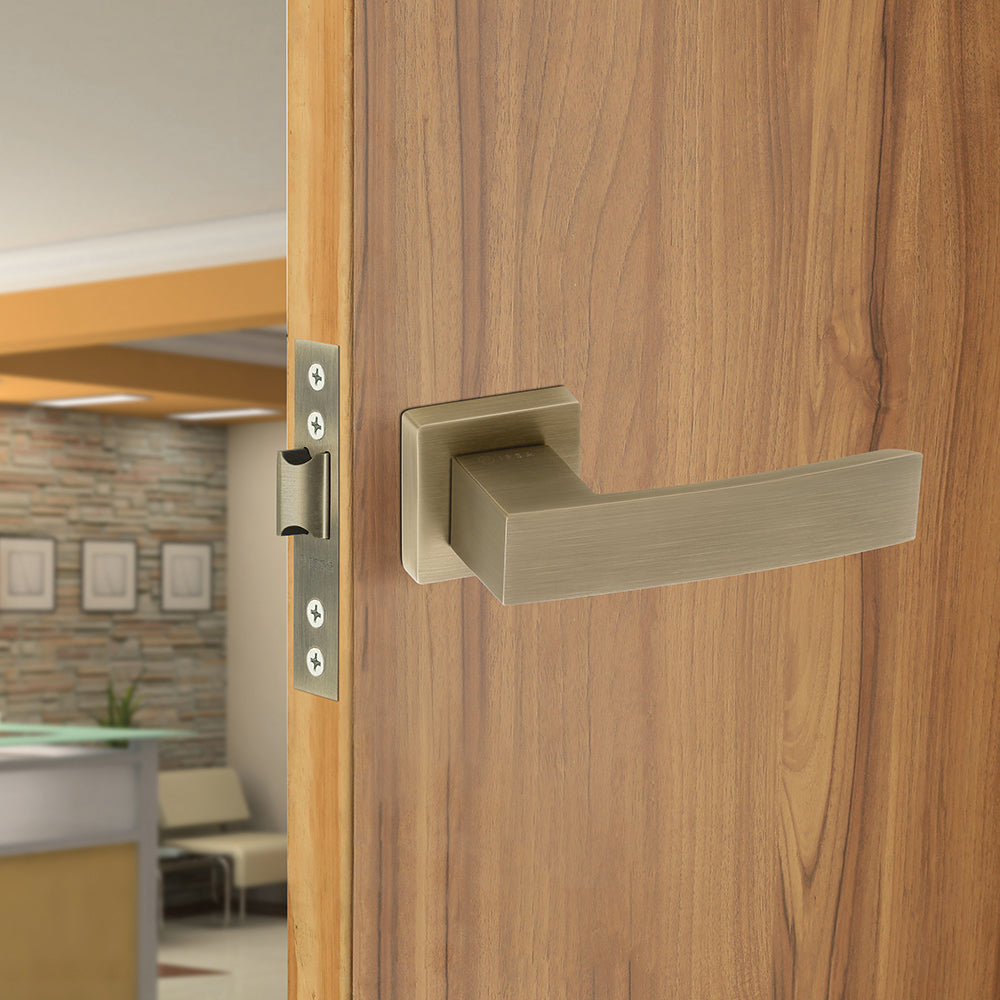 IPSA Sky Iris Handle Series Door Handle on 8" Plate PKY Lockset Finish - MAB