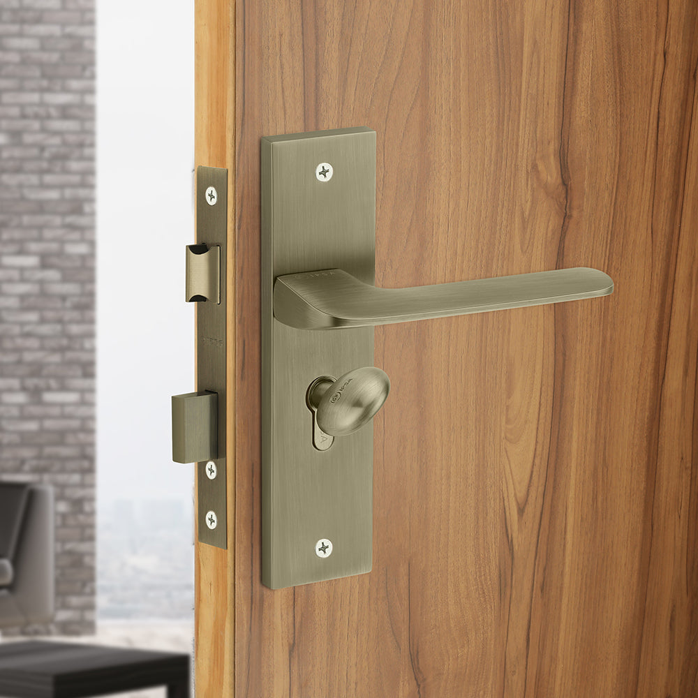 IPSA Chilli Moderna Handle Series on 10" Plate CY (Without Lock Body Cylinder) - Matte Antique Finish MAB