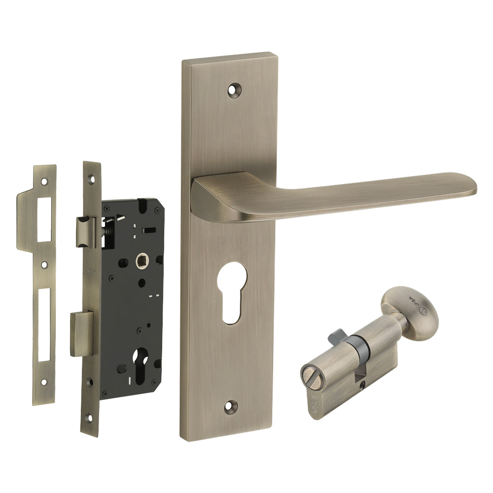 IPSA Chilli Moderna Handle Series on 10" Plate CY (Without Lock Body Cylinder) - Matte Antique Finish MAB