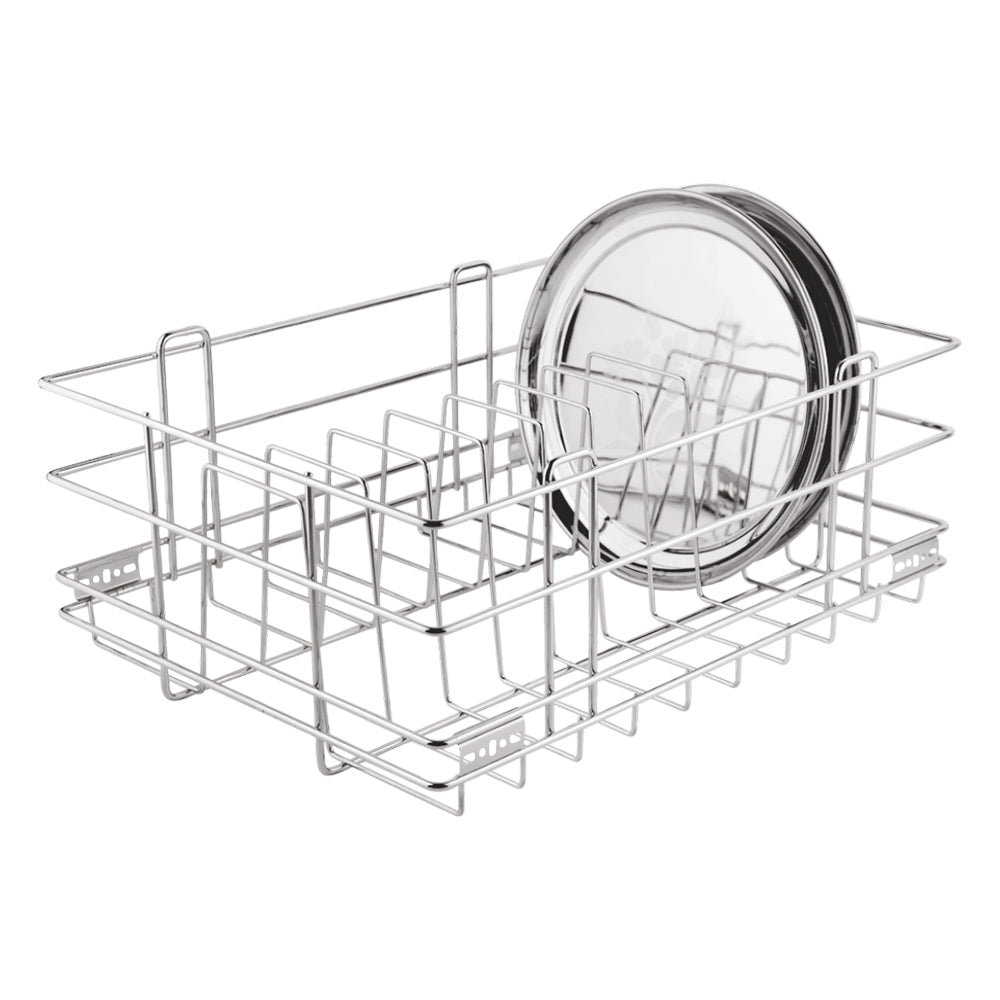 IPSA Stainless Steel Kitchen Thali Basket Size (inch): 21 x 20 x 8 | Storage Basket (Pack of 1 Piece)