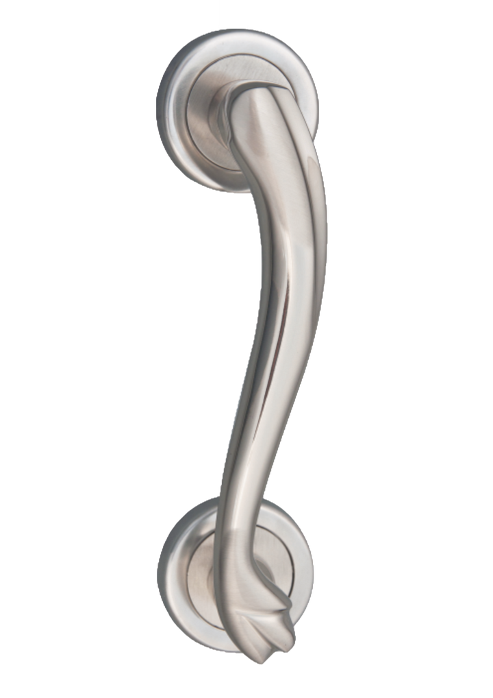 IPSA Villa Glass Pull Handle Left Side 12" Brass - Finish FSS