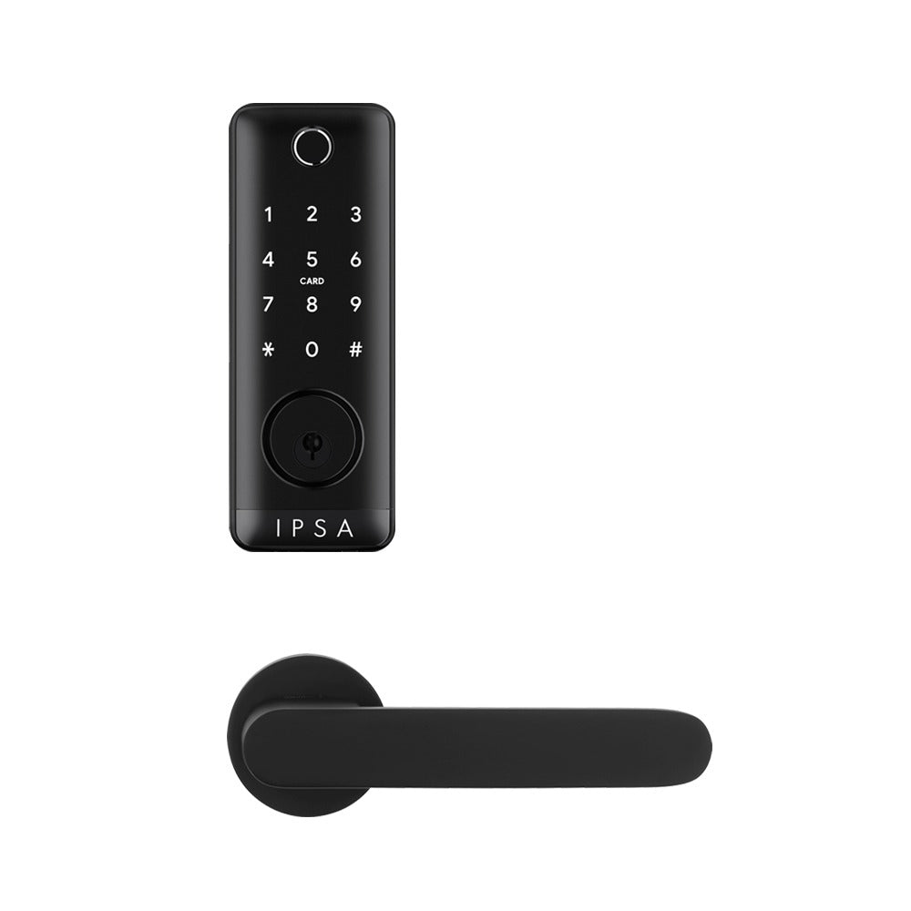 IPSA Series 45 Pro Smart Lock with Iris Series Lemon Door Handle with Baby Latch Finish - Black