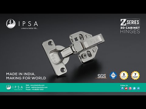 IPSA Z Series 3D Soft Close Cabinet Hinge 15 Crank Door Pack of 1 Pair