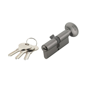 IPSA Euro Profile Cylinder Lock Computer Key One Side Key and Knob Osk 70mm Lock for Home, Office and Apartment Doors | Door Thickness 40-48 mm MTS