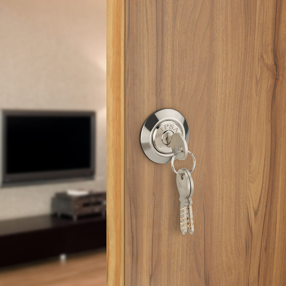 IPSA Steel NL05 High Security Main Door Lock with Computer Key, Standard Size (Metallic)