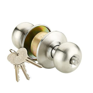 IPSA High Security Stainless Steel SS202 Cylindrical Lock Tubular Door Knob with Normal Key Backset 60MM