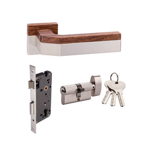 IPSA Luxos Series Ethan Door Handle With One Side Knob And Key Cylinder And Lock Body Finish NSY- 16025
