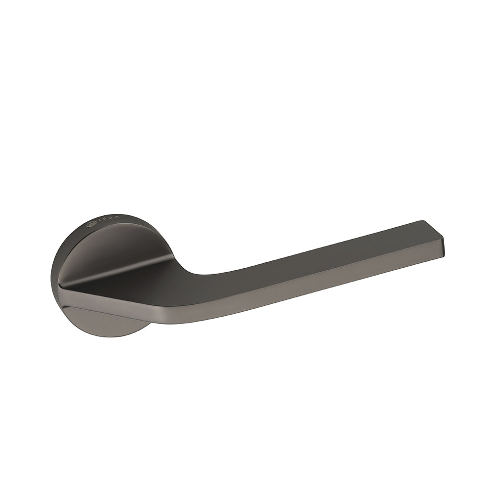 IPSA Aly Lord Series On Rose Door Handle without Lock body & Cylinder Only Pair Finish: BLACK