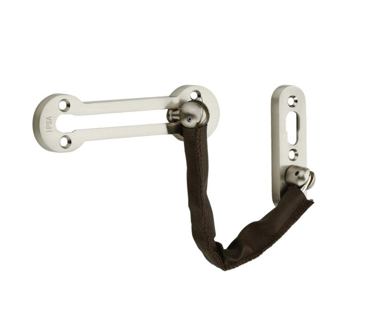 IPSA Super Strong Stainless Steel Door Chain with Leather Cover Finish SS Pack of 1 Piece