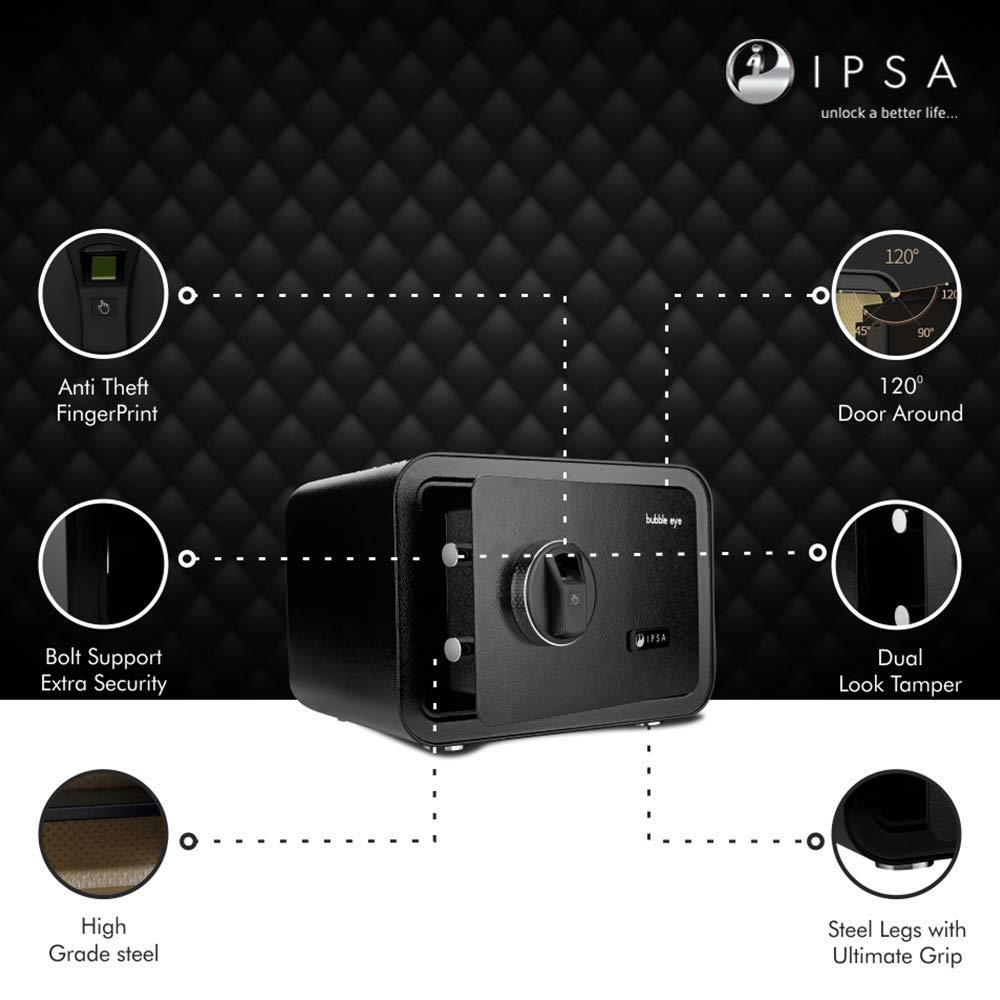 IPSA Bubble Eye 25 Litre Anti Theft Fingerprint & Key Safe Locker
