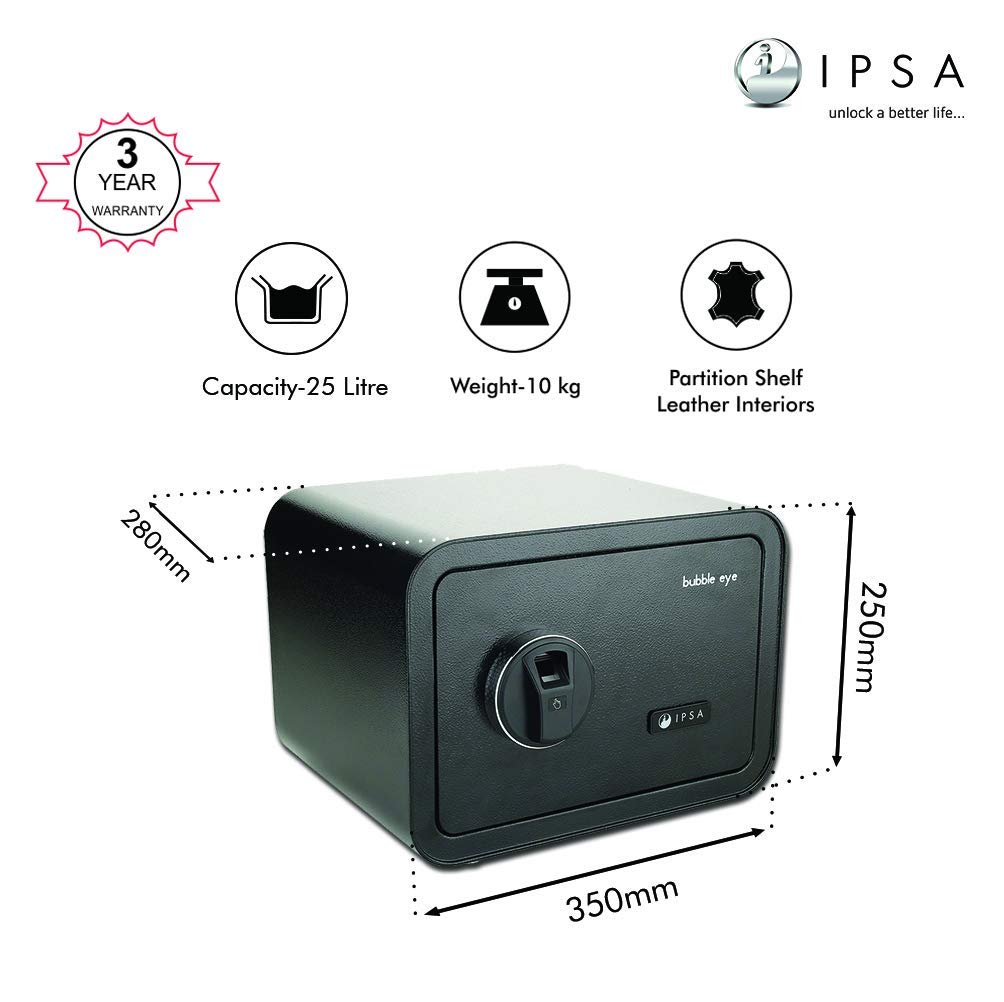 IPSA Bubble Eye 25 Litre Anti Theft Fingerprint & Key Safe Locker