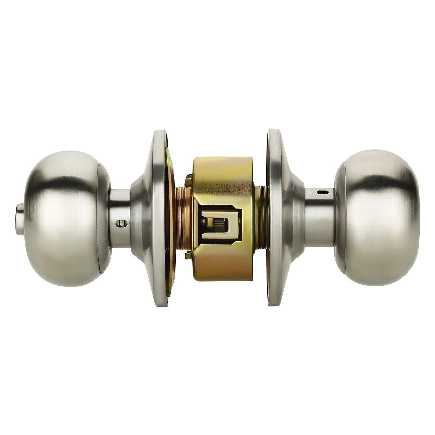 IPSA High Security Stainless Steel SS202 Cylindrical Lock Tubular Door Knob with Normal Key Backset 60MM
