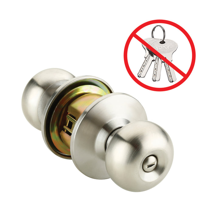 IPSA High Security Stainless Steel SS202 Cylindrical Lock Tubular Door Knob Without Key Backset 60MM