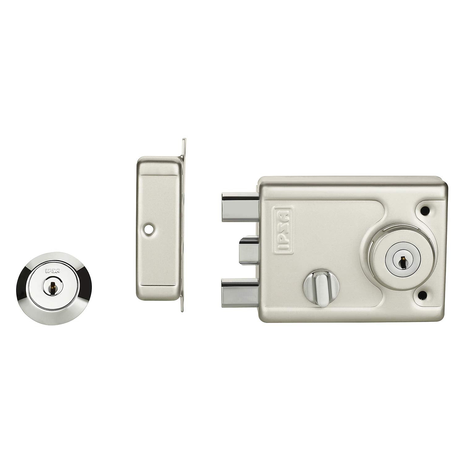 IPSA NL08 Main Door Lock With 3 Bolt Lockable Knob on Inside Deadlock with Reversible Latch